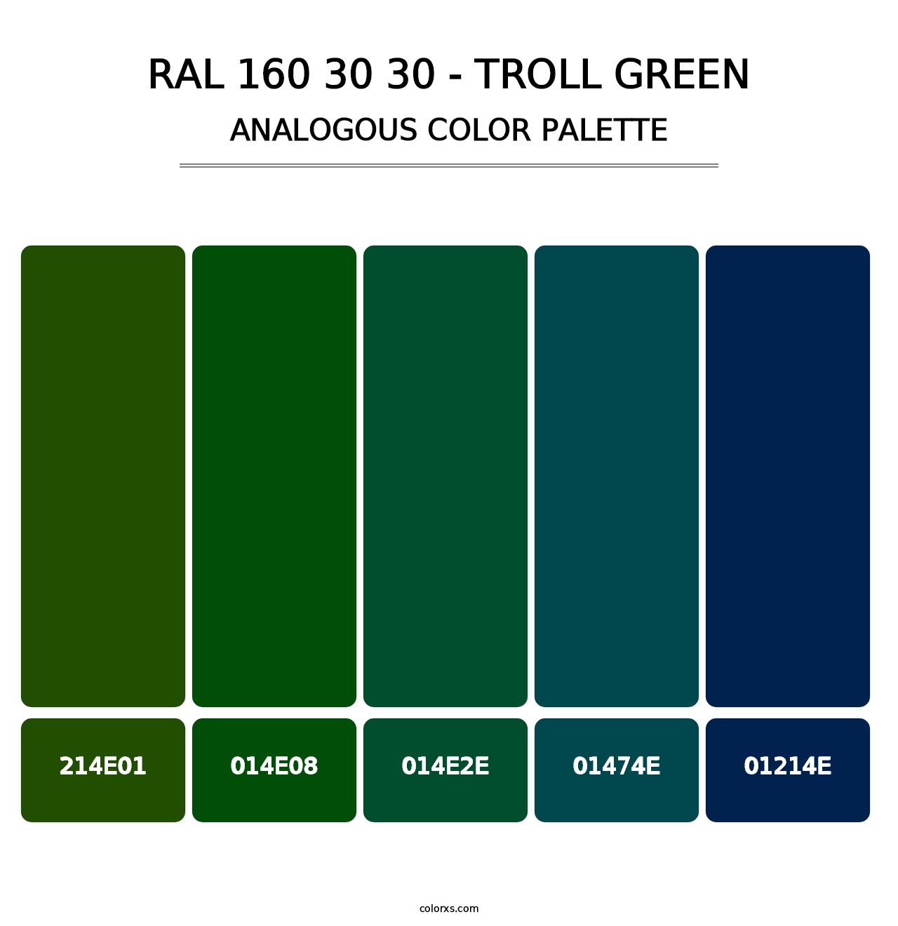 RAL 160 30 30 - Troll Green - Analogous Color Palette