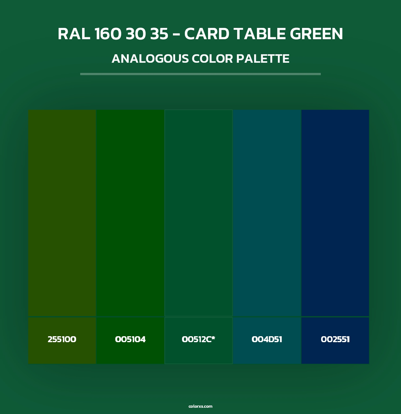 RAL 160 30 35 - Card Table Green - Analogous Color Palette