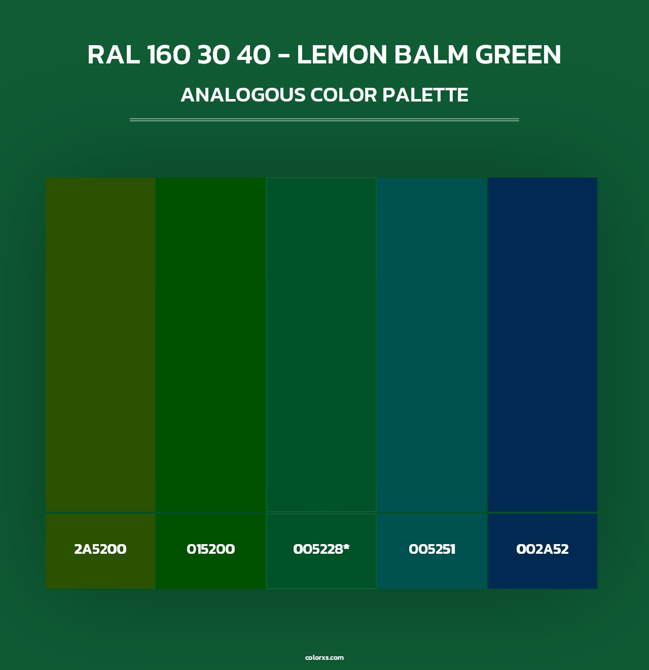 RAL 160 30 40 - Lemon Balm Green - Analogous Color Palette