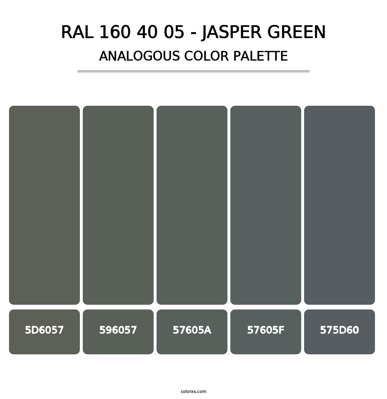 RAL 160 40 05 - Jasper Green - Analogous Color Palette