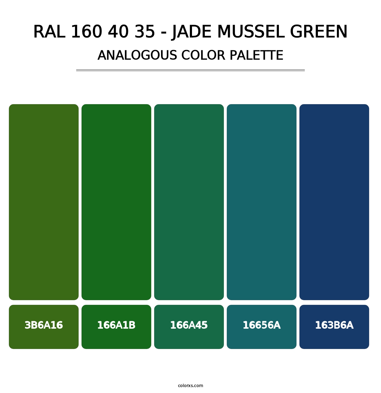 RAL 160 40 35 - Jade Mussel Green - Analogous Color Palette