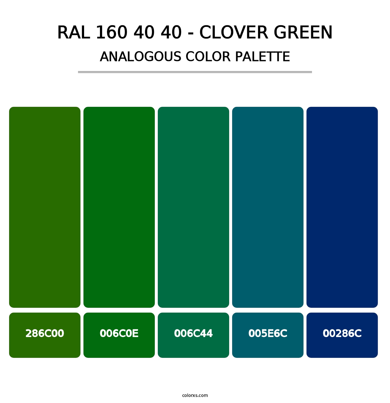 RAL 160 40 40 - Clover Green - Analogous Color Palette