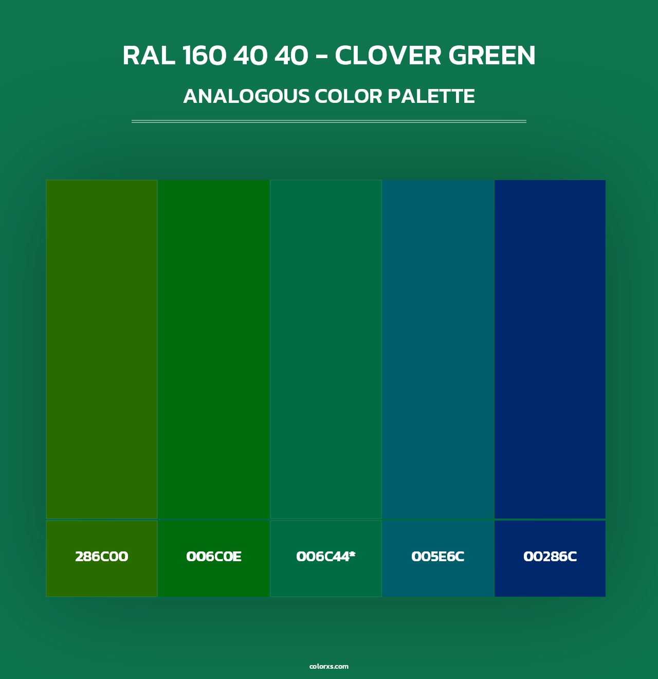 RAL 160 40 40 - Clover Green - Analogous Color Palette