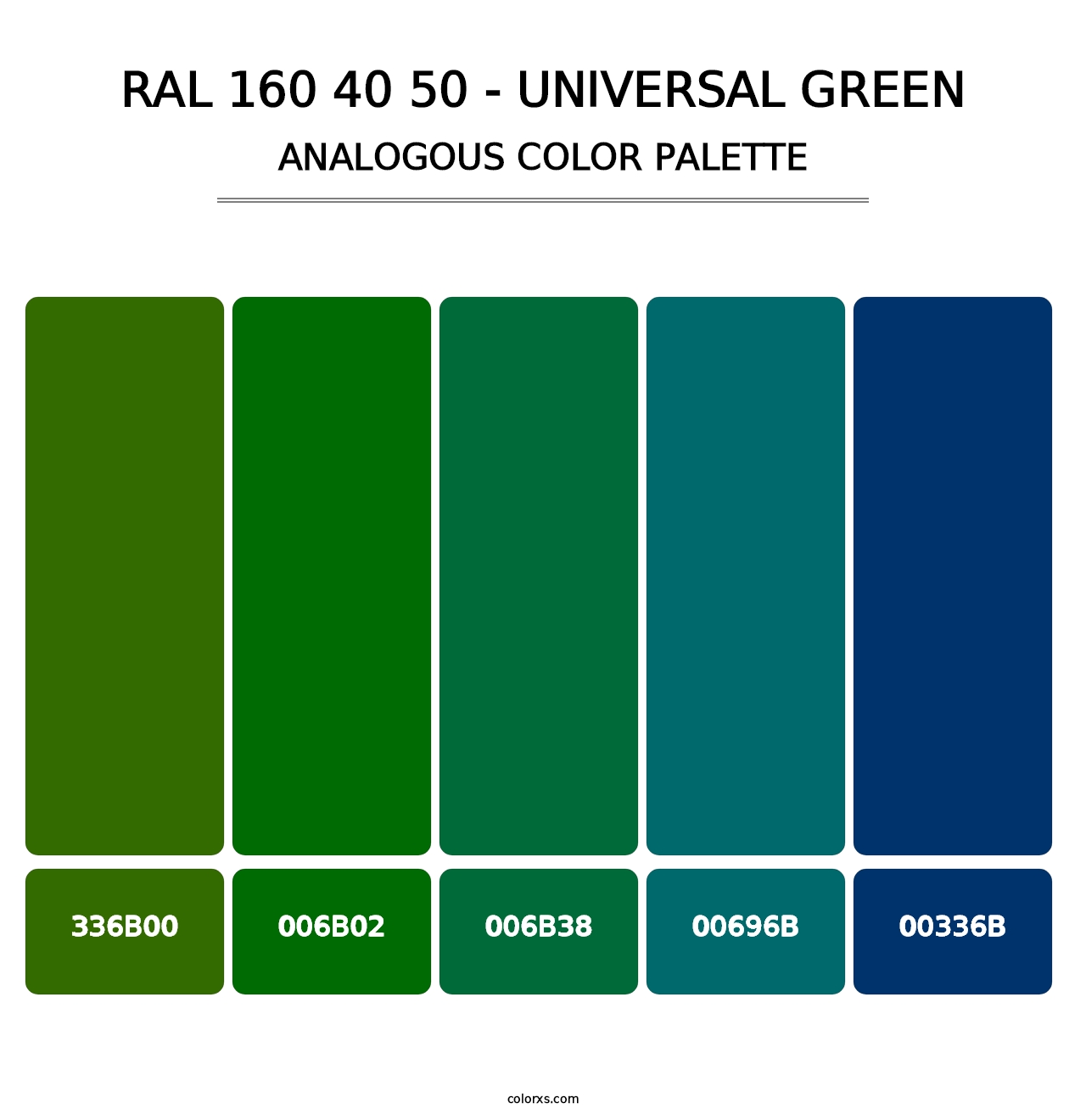 RAL 160 40 50 - Universal Green - Analogous Color Palette