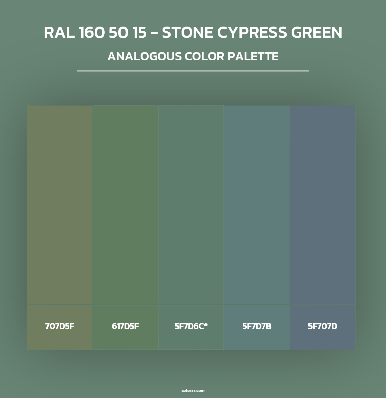 RAL 160 50 15 - Stone Cypress Green - Analogous Color Palette
