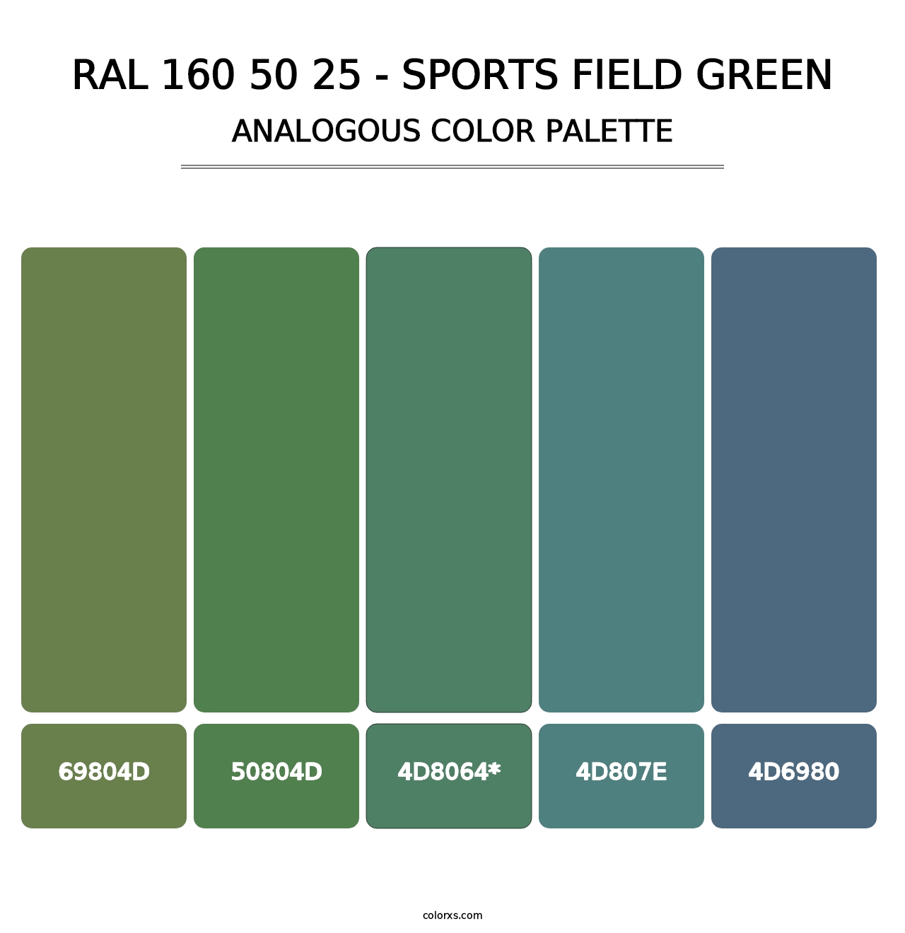 RAL 160 50 25 - Sports Field Green - Analogous Color Palette