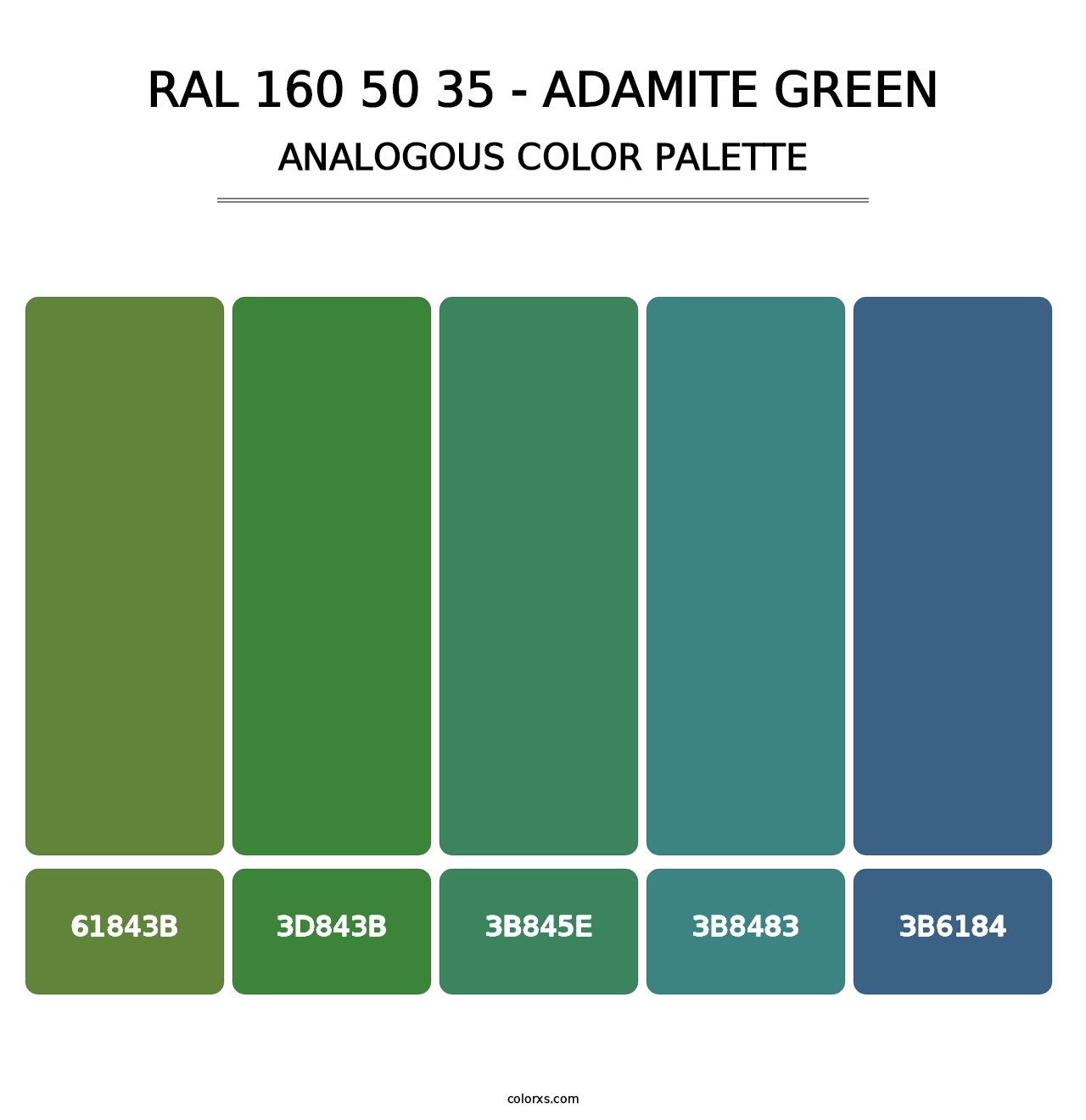 RAL 160 50 35 - Adamite Green - Analogous Color Palette