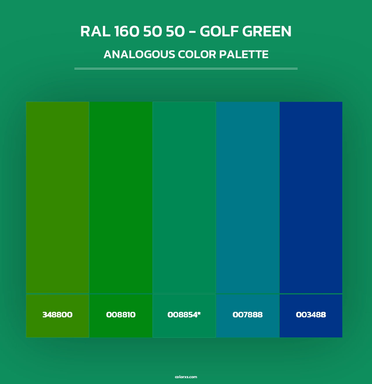 RAL 160 50 50 - Golf Green - Analogous Color Palette