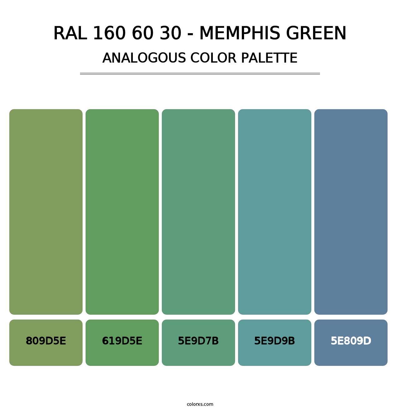 RAL 160 60 30 - Memphis Green - Analogous Color Palette
