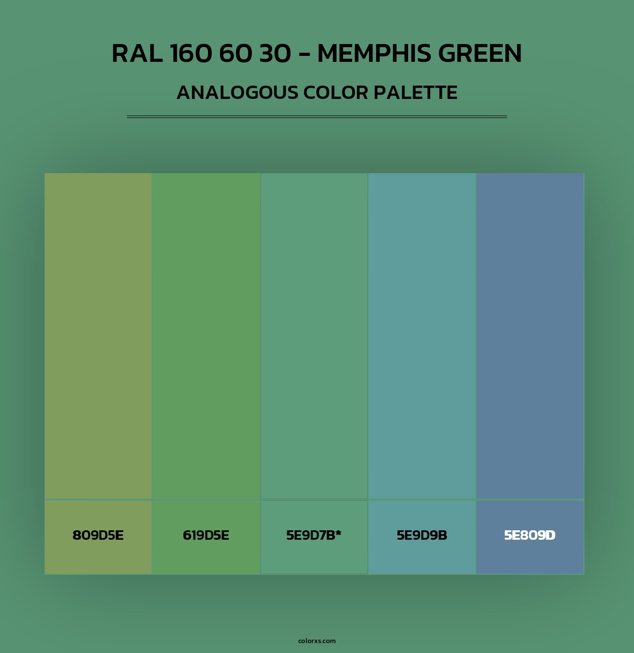 RAL 160 60 30 - Memphis Green - Analogous Color Palette