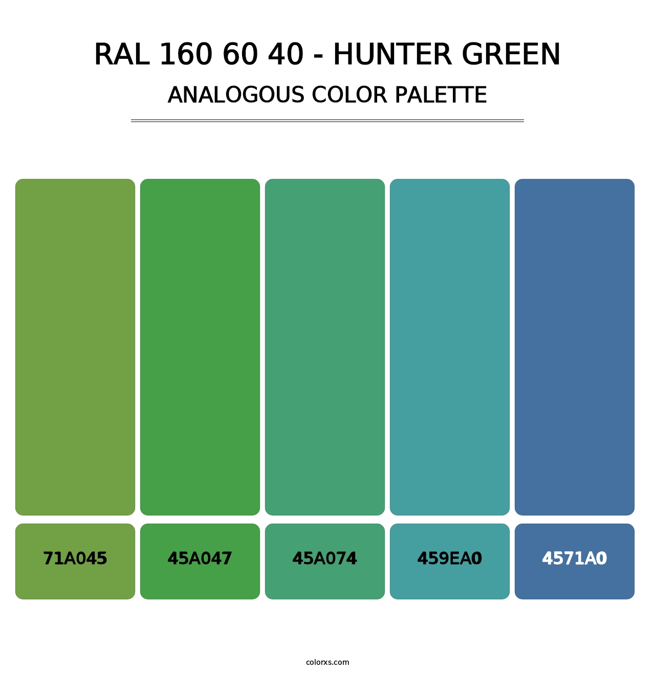 RAL 160 60 40 - Hunter Green - Analogous Color Palette