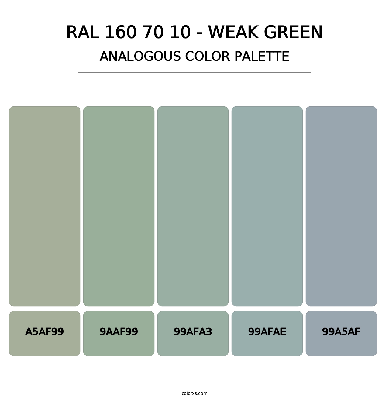 RAL 160 70 10 - Weak Green - Analogous Color Palette
