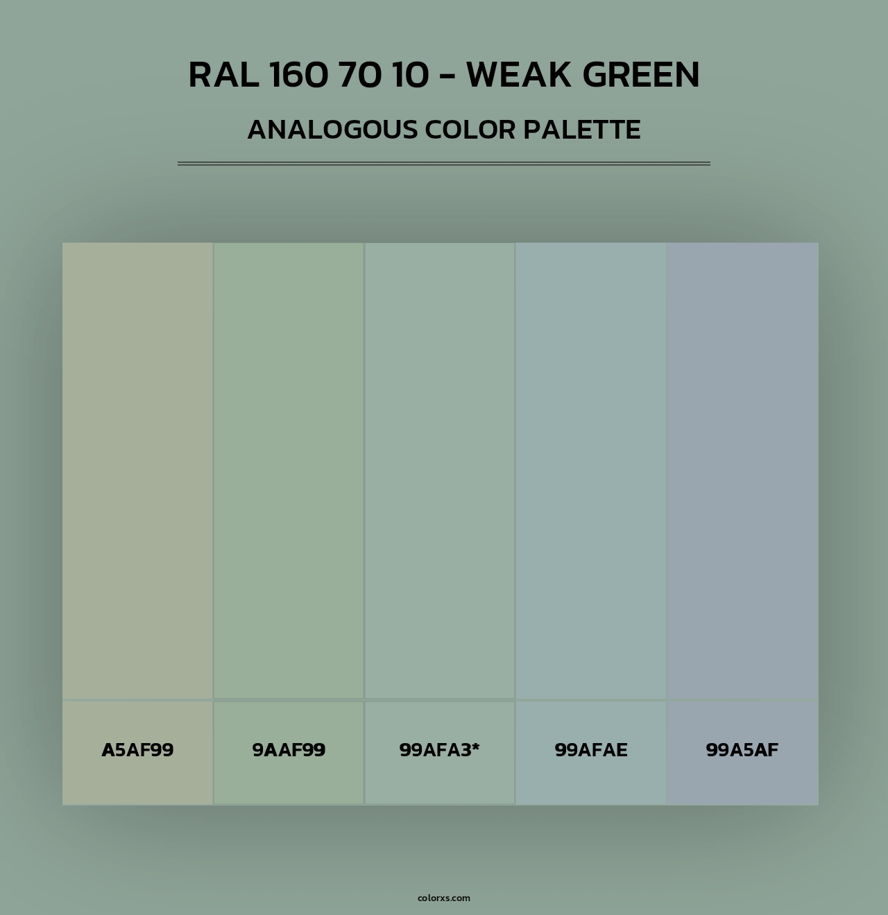 RAL 160 70 10 - Weak Green - Analogous Color Palette