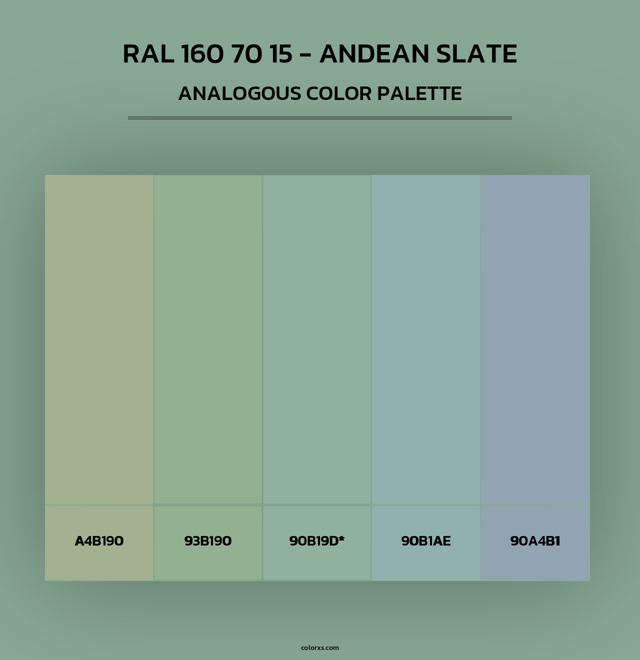 RAL 160 70 15 - Andean Slate - Analogous Color Palette