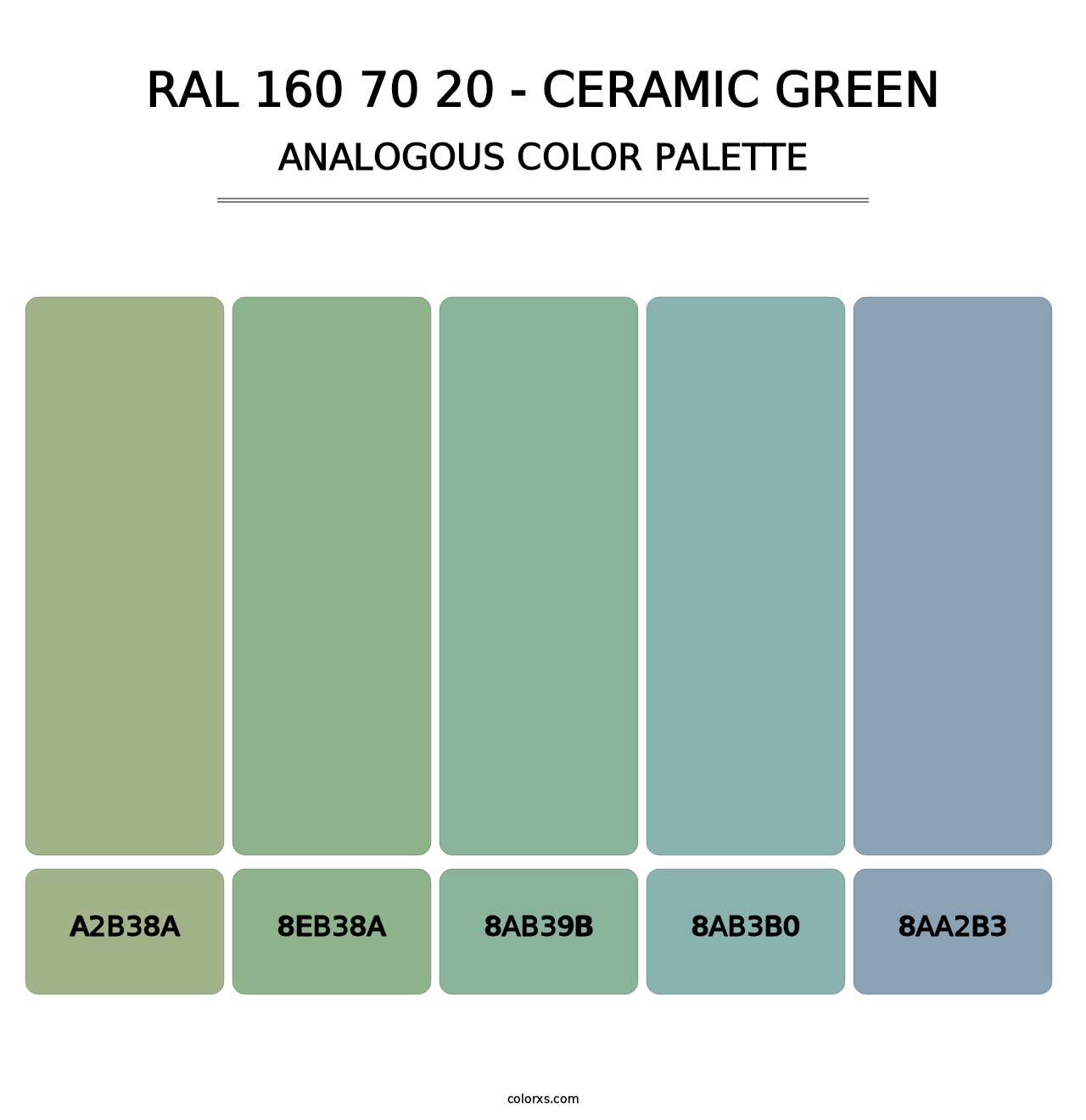 RAL 160 70 20 - Ceramic Green - Analogous Color Palette