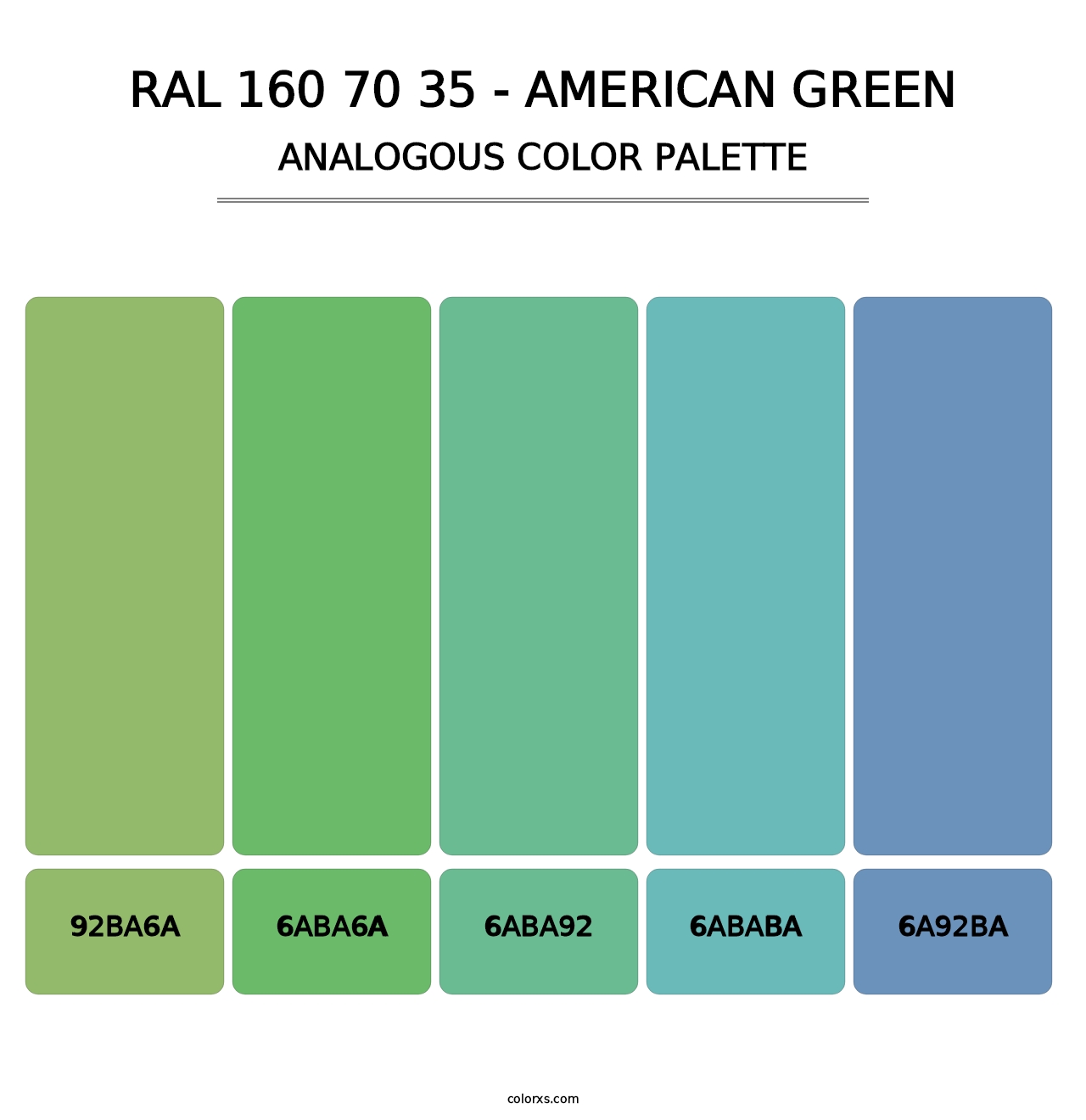 RAL 160 70 35 - American Green - Analogous Color Palette