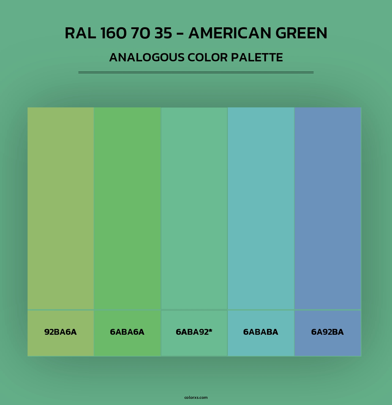 RAL 160 70 35 - American Green - Analogous Color Palette