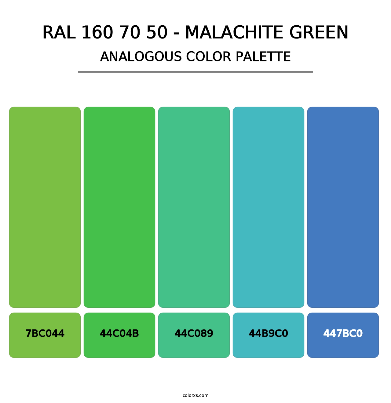 RAL 160 70 50 - Malachite Green - Analogous Color Palette