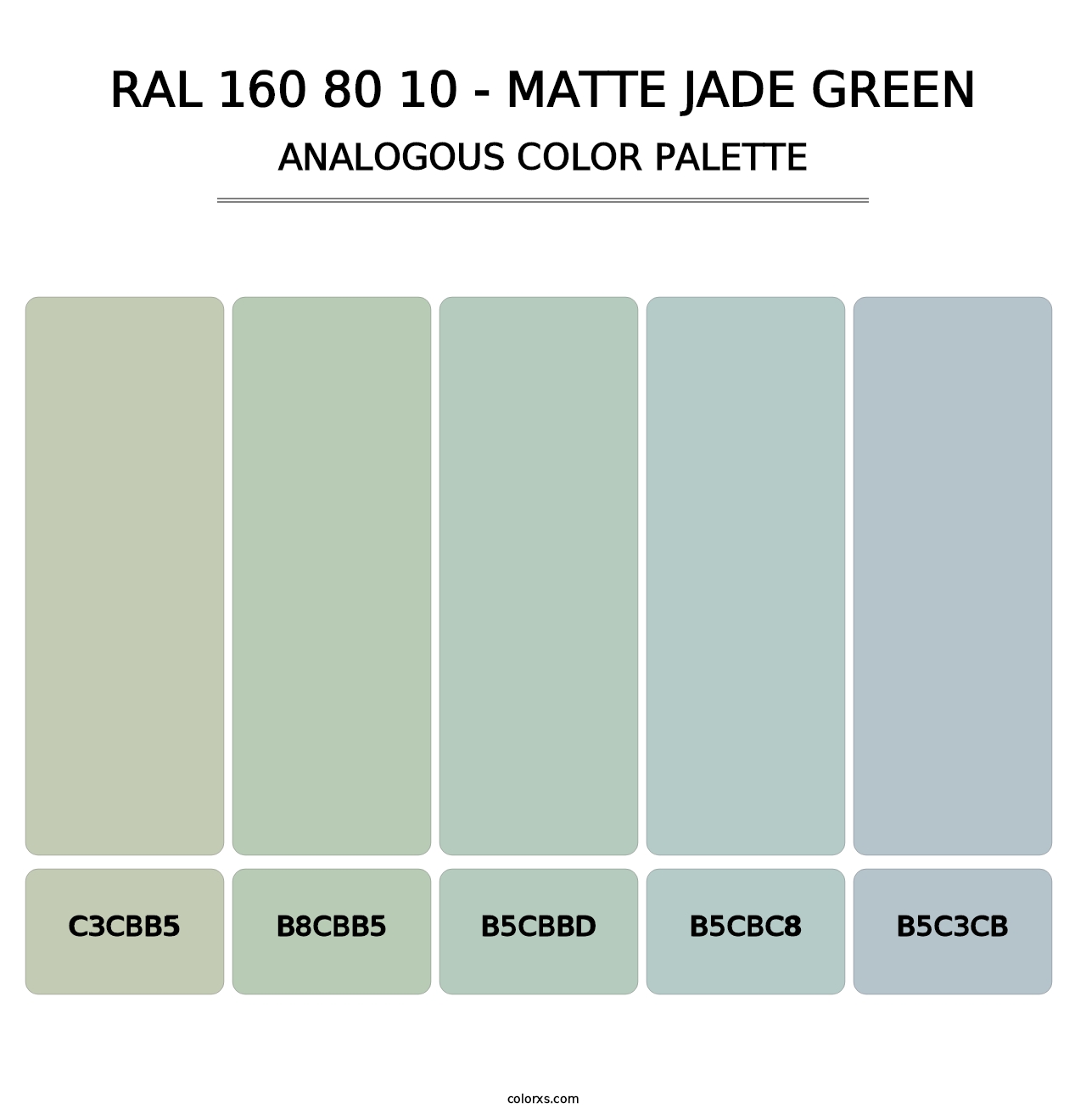 RAL 160 80 10 - Matte Jade Green - Analogous Color Palette