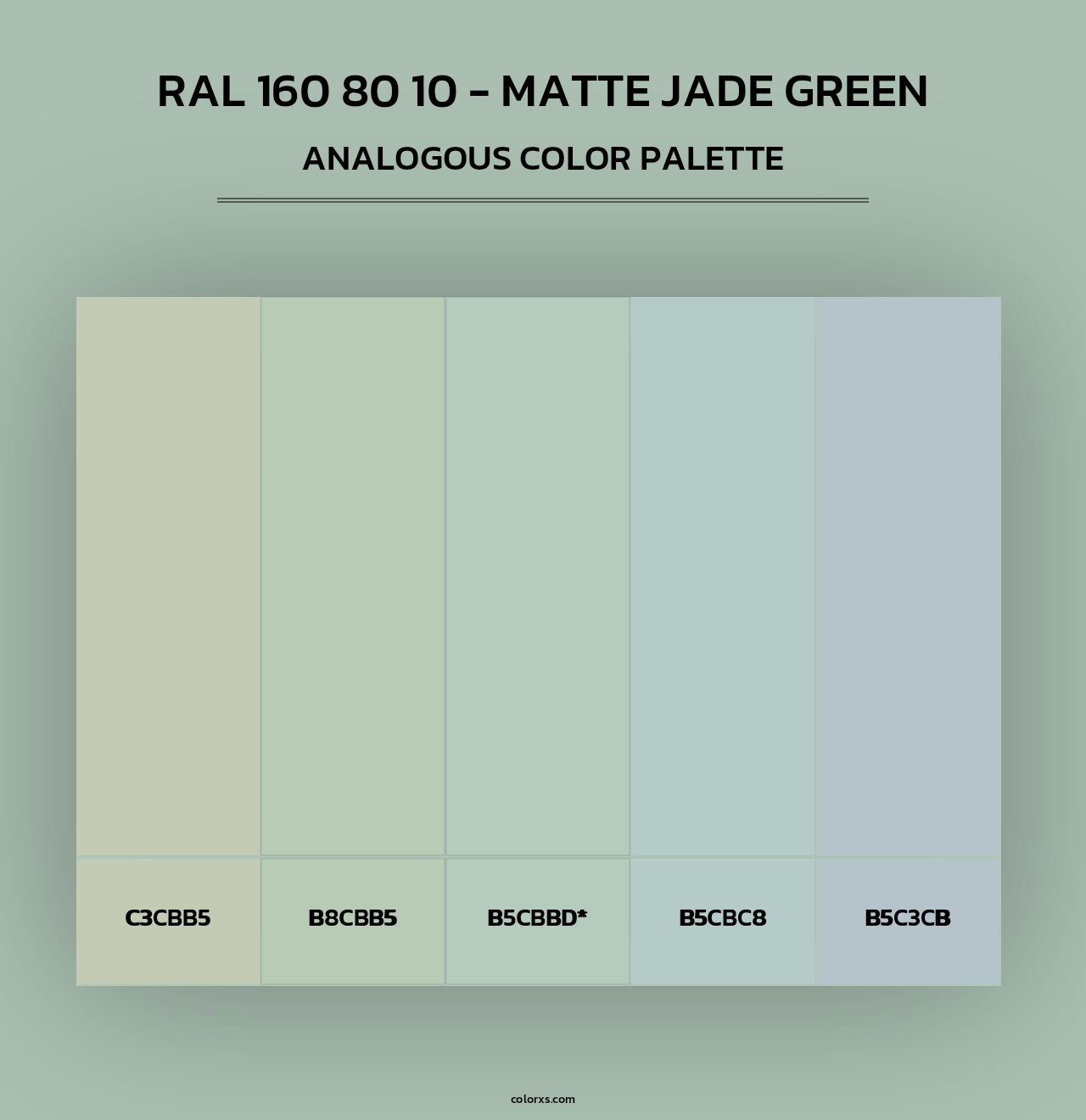 RAL 160 80 10 - Matte Jade Green - Analogous Color Palette