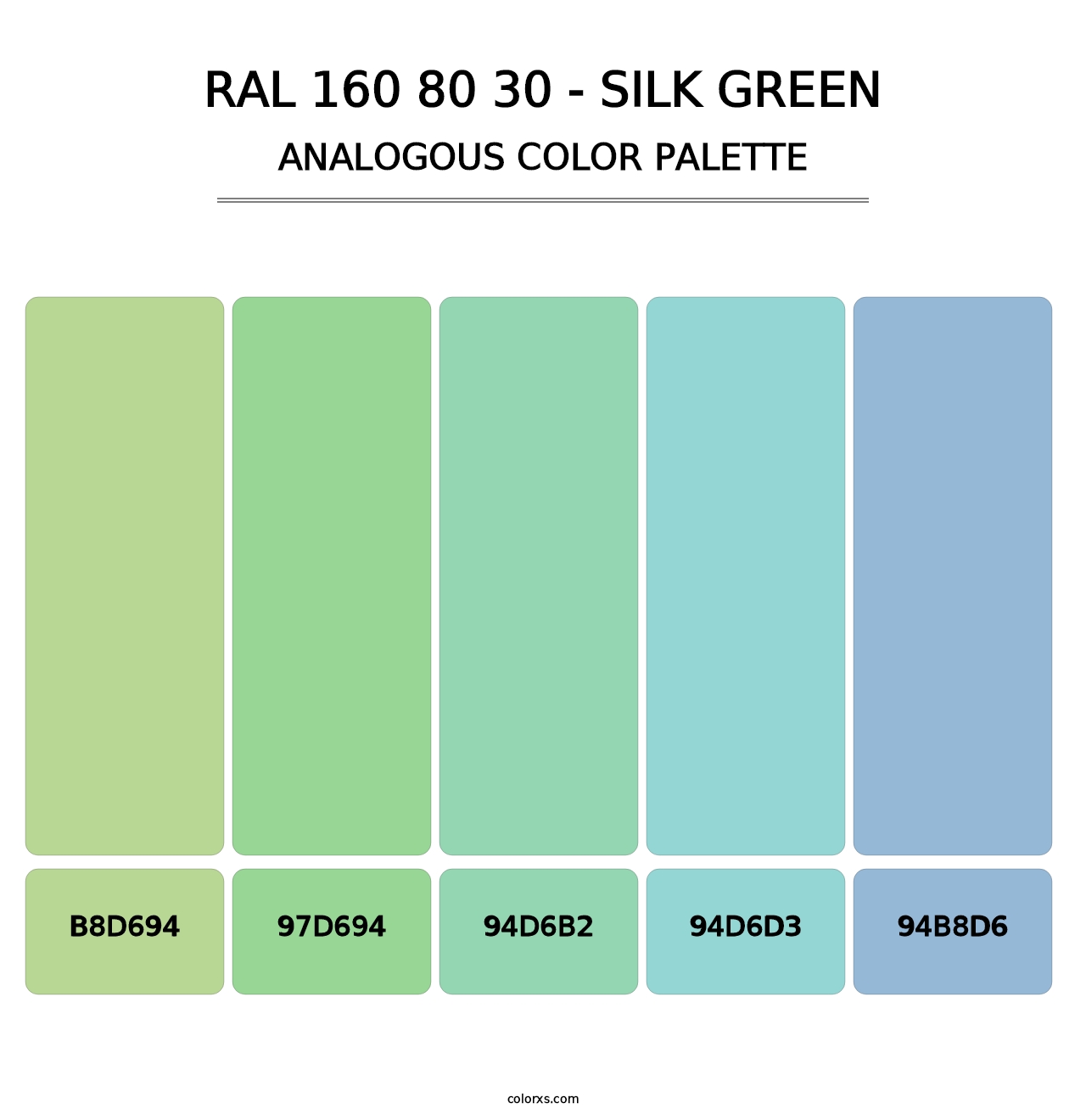 RAL 160 80 30 - Silk Green - Analogous Color Palette