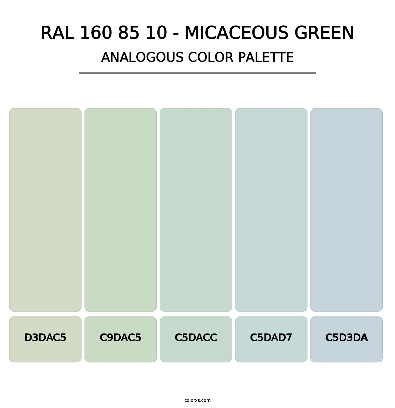 RAL 160 85 10 - Micaceous Green - Analogous Color Palette