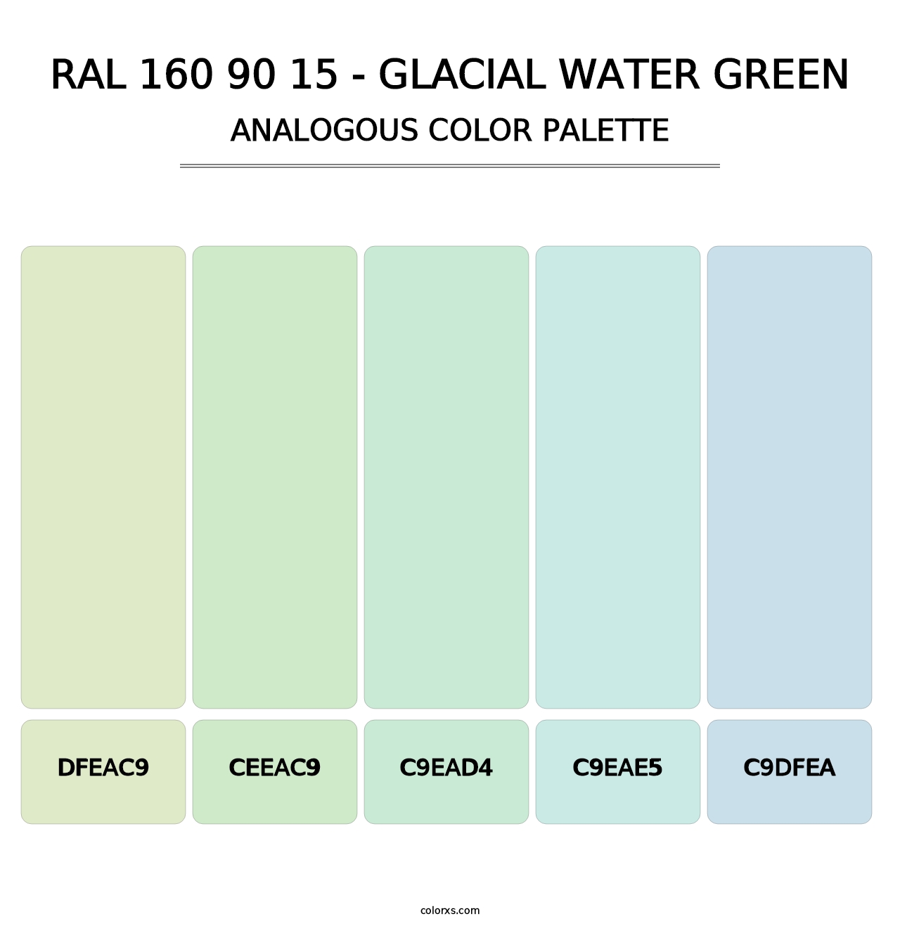 RAL 160 90 15 - Glacial Water Green - Analogous Color Palette