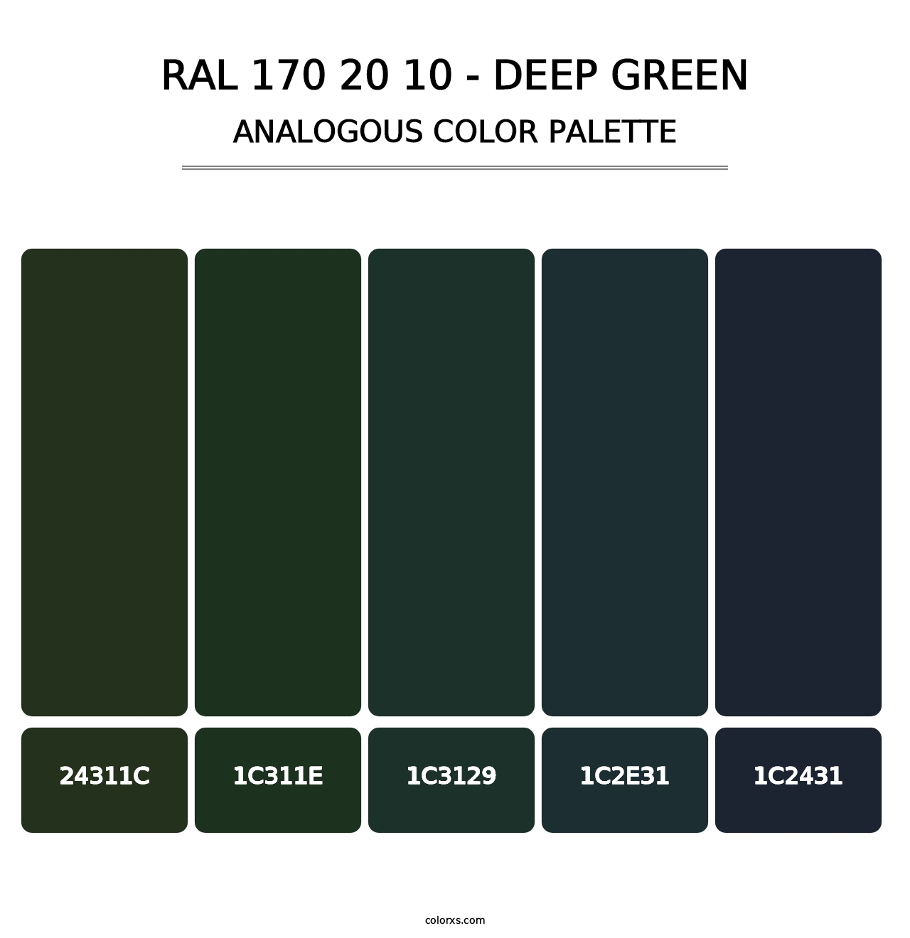 RAL 170 20 10 - Deep Green - Analogous Color Palette