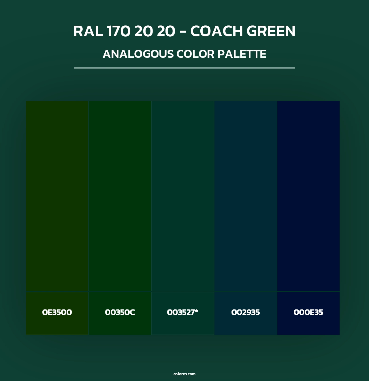 RAL 170 20 20 - Coach Green - Analogous Color Palette