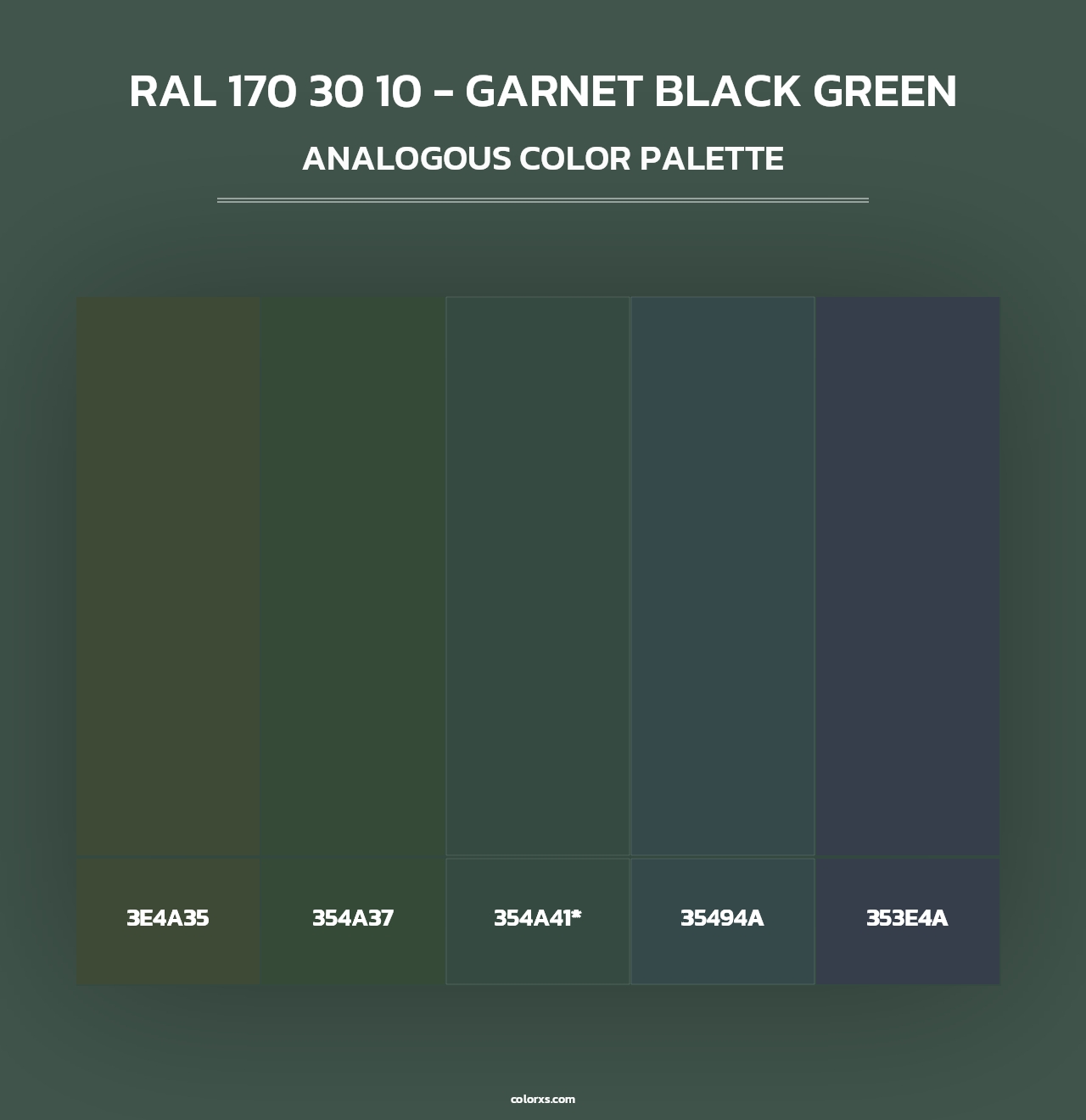 RAL 170 30 10 - Garnet Black Green - Analogous Color Palette