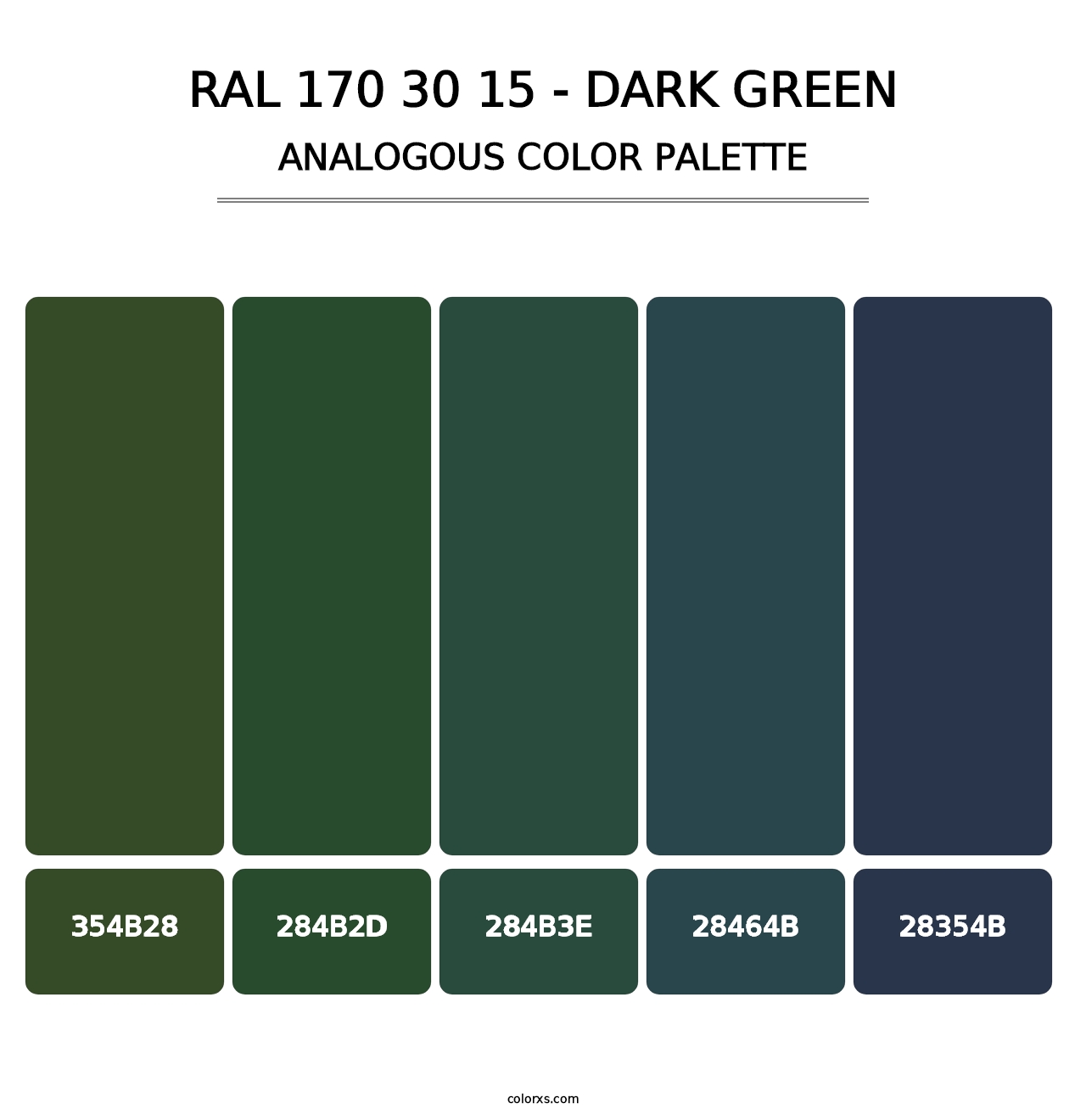 RAL 170 30 15 - Dark Green - Analogous Color Palette