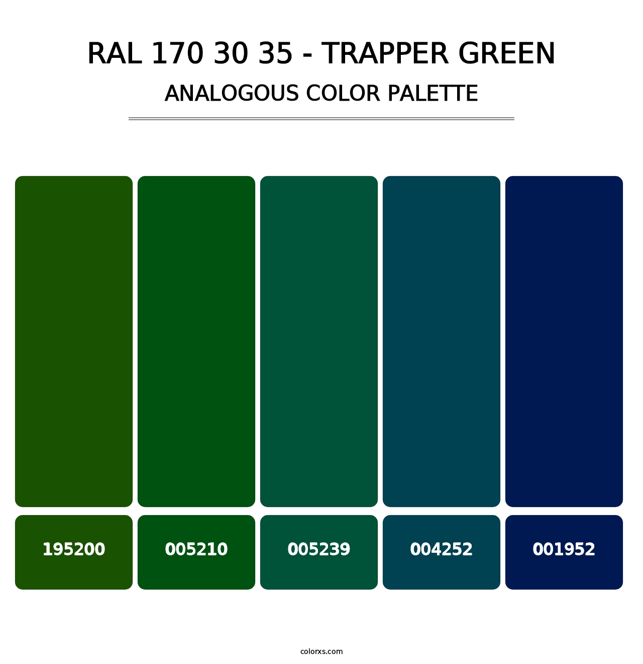 RAL 170 30 35 - Trapper Green - Analogous Color Palette