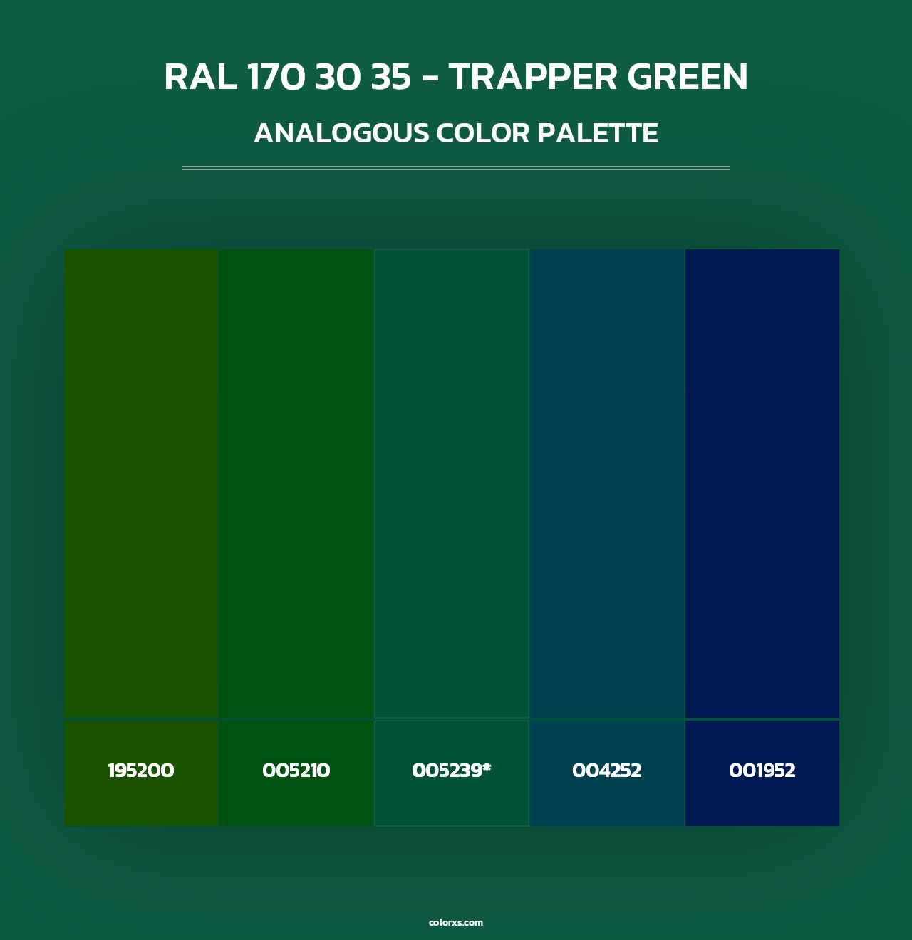 RAL 170 30 35 - Trapper Green - Analogous Color Palette