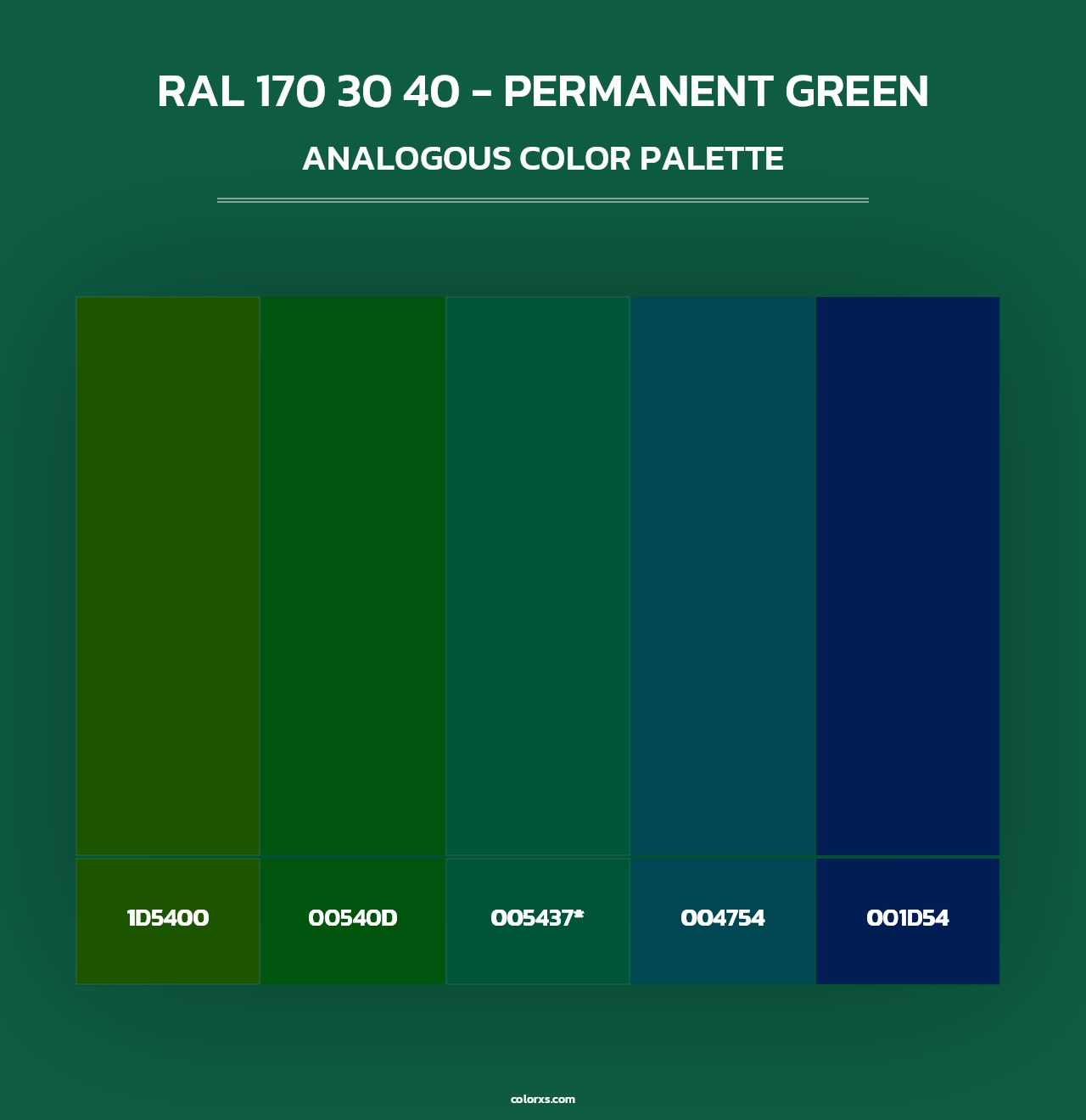 RAL 170 30 40 - Permanent Green - Analogous Color Palette