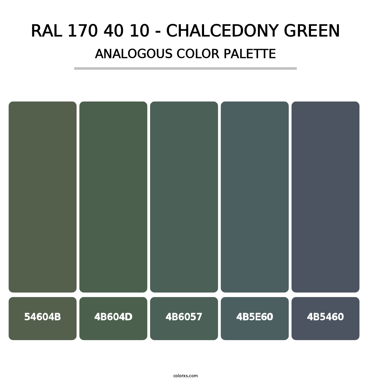 RAL 170 40 10 - Chalcedony Green - Analogous Color Palette