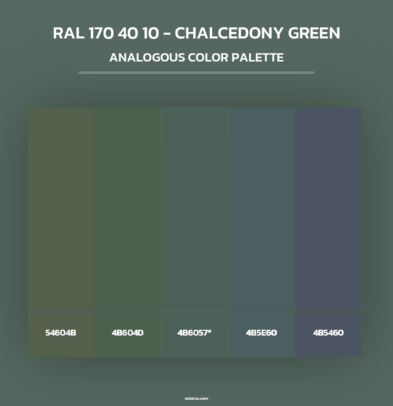 RAL 170 40 10 - Chalcedony Green - Analogous Color Palette