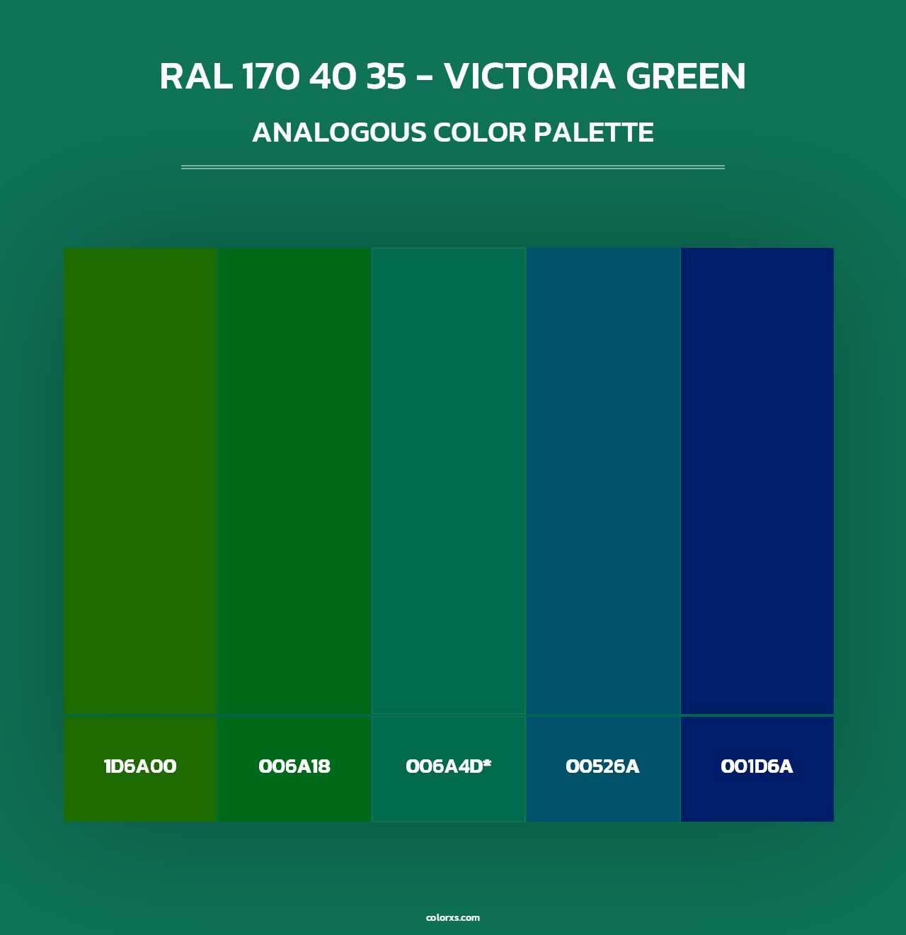 RAL 170 40 35 - Victoria Green - Analogous Color Palette