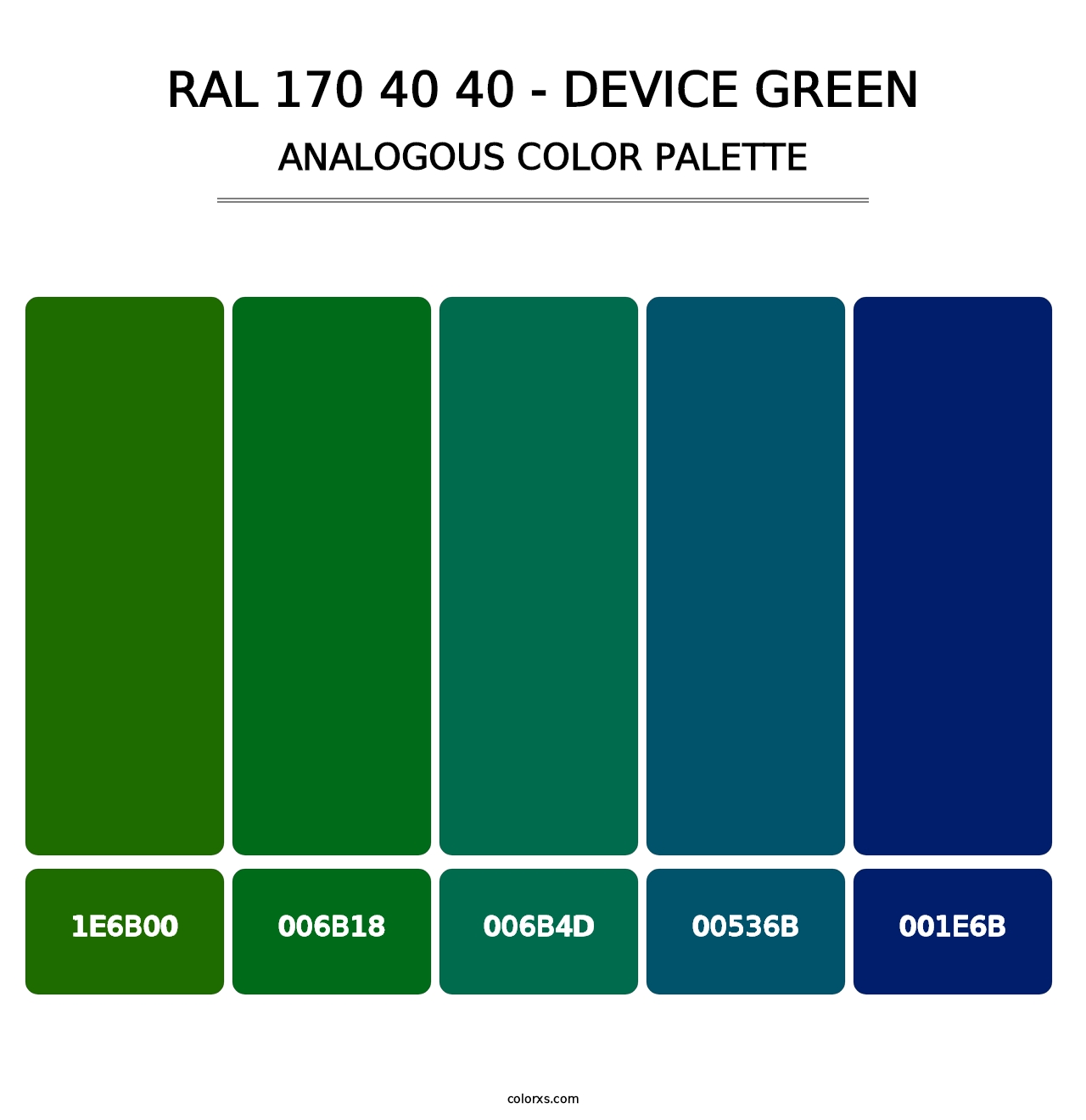 RAL 170 40 40 - Device Green - Analogous Color Palette