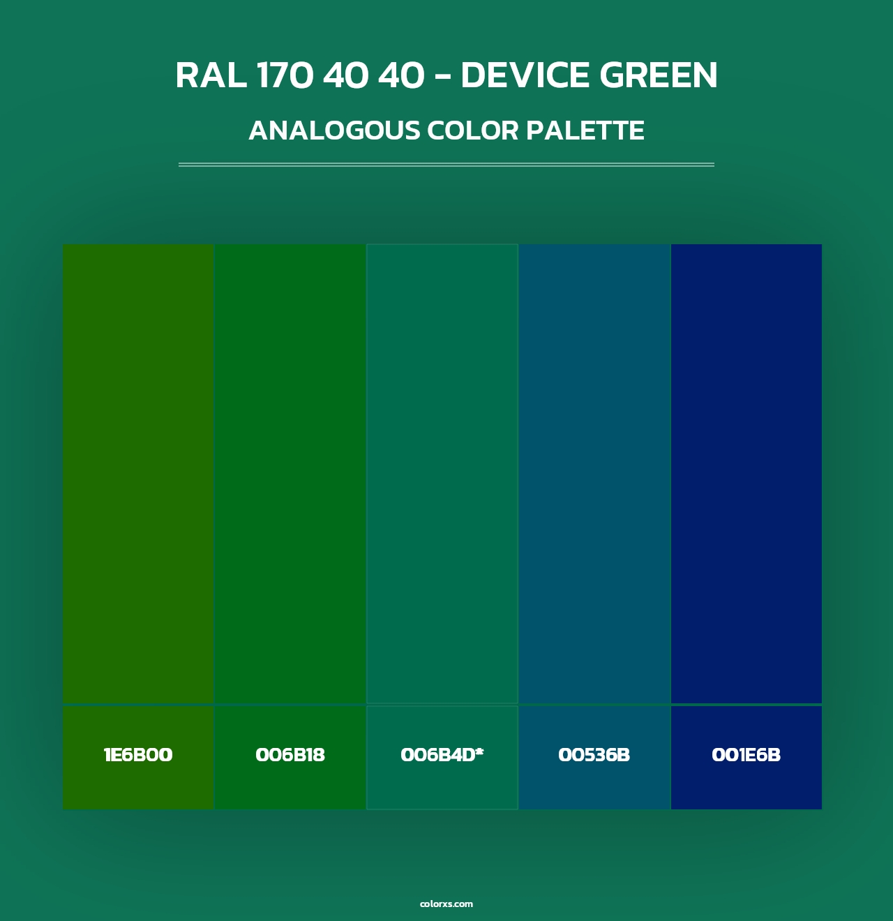 RAL 170 40 40 - Device Green - Analogous Color Palette