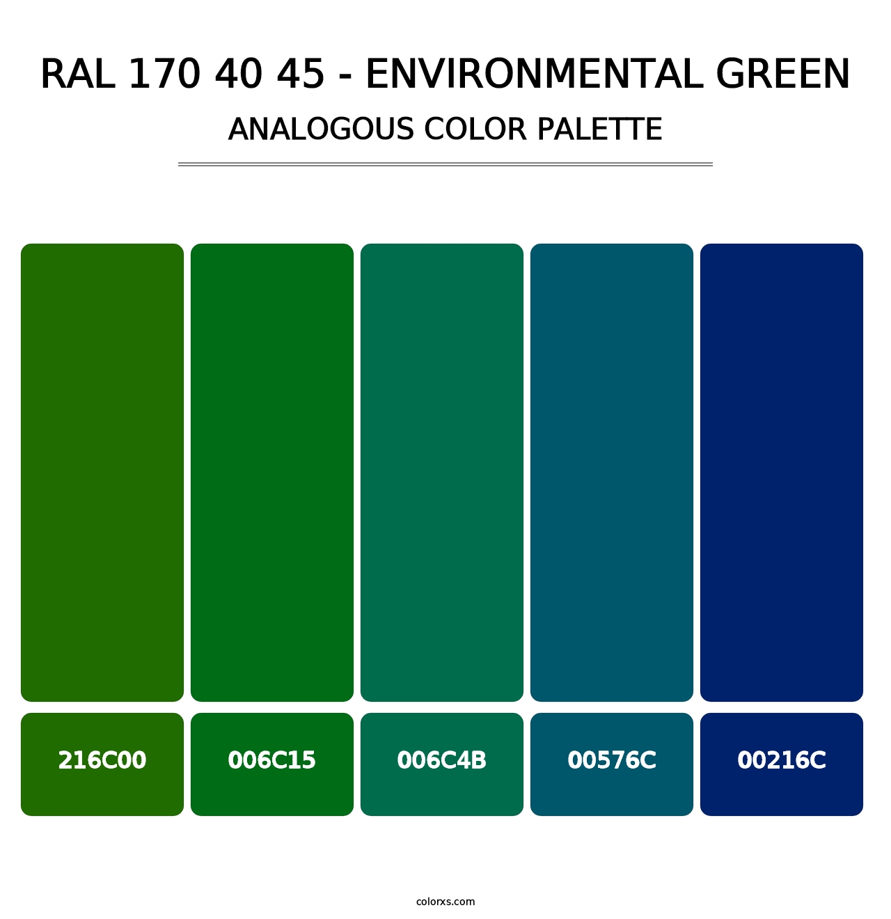 RAL 170 40 45 - Environmental Green - Analogous Color Palette