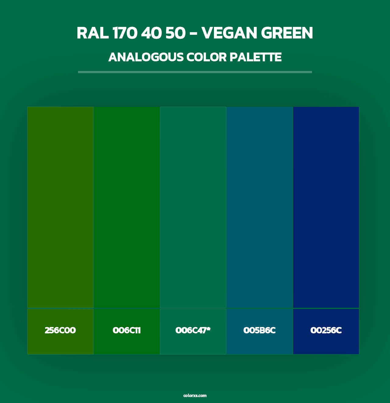 RAL 170 40 50 - Vegan Green - Analogous Color Palette