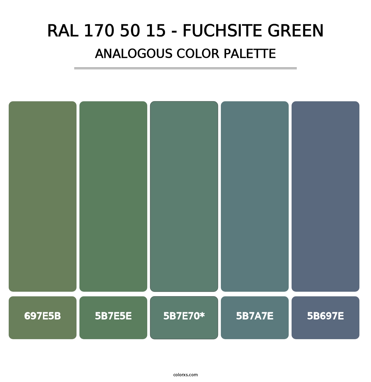 RAL 170 50 15 - Fuchsite Green - Analogous Color Palette