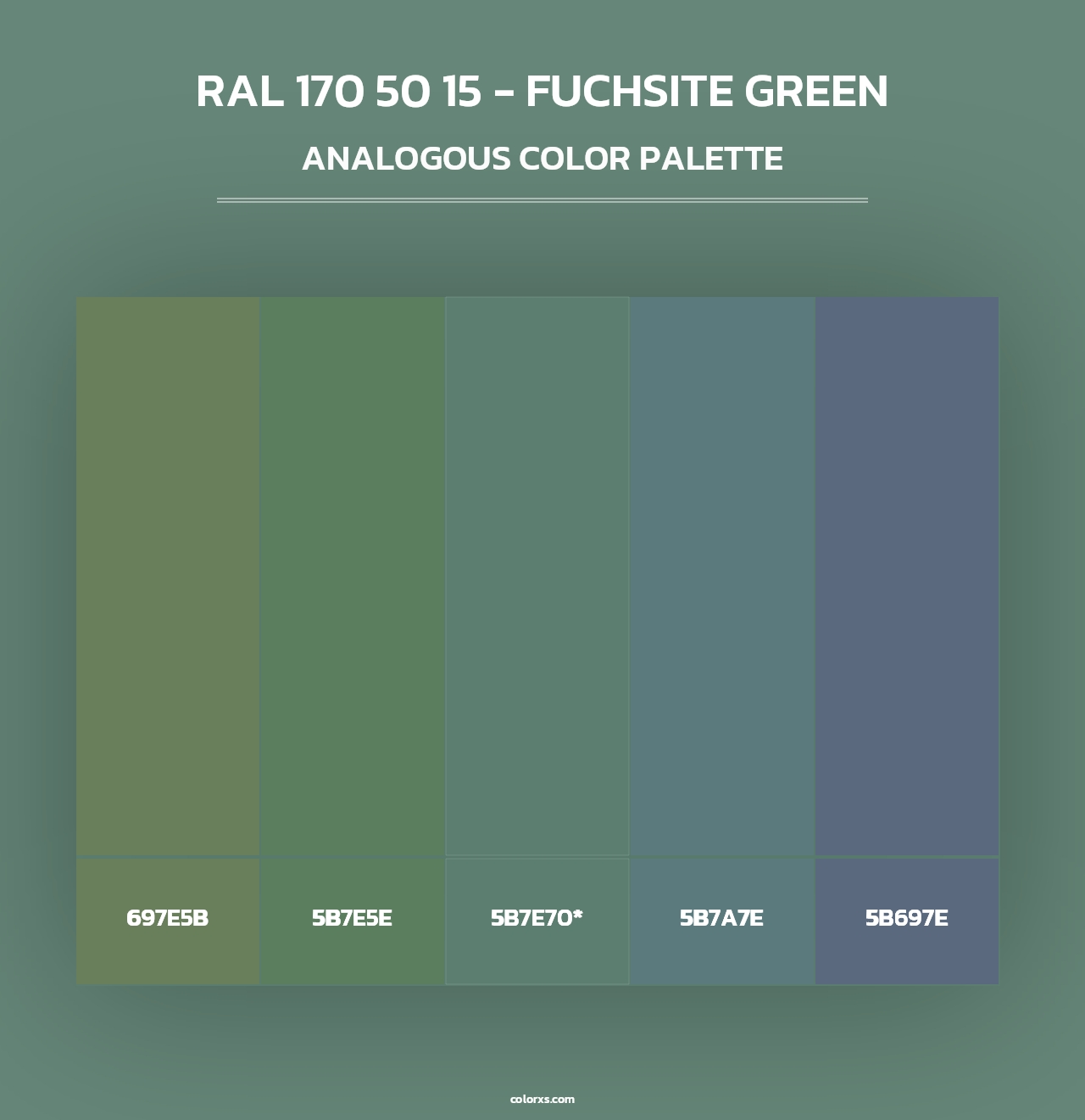RAL 170 50 15 - Fuchsite Green - Analogous Color Palette