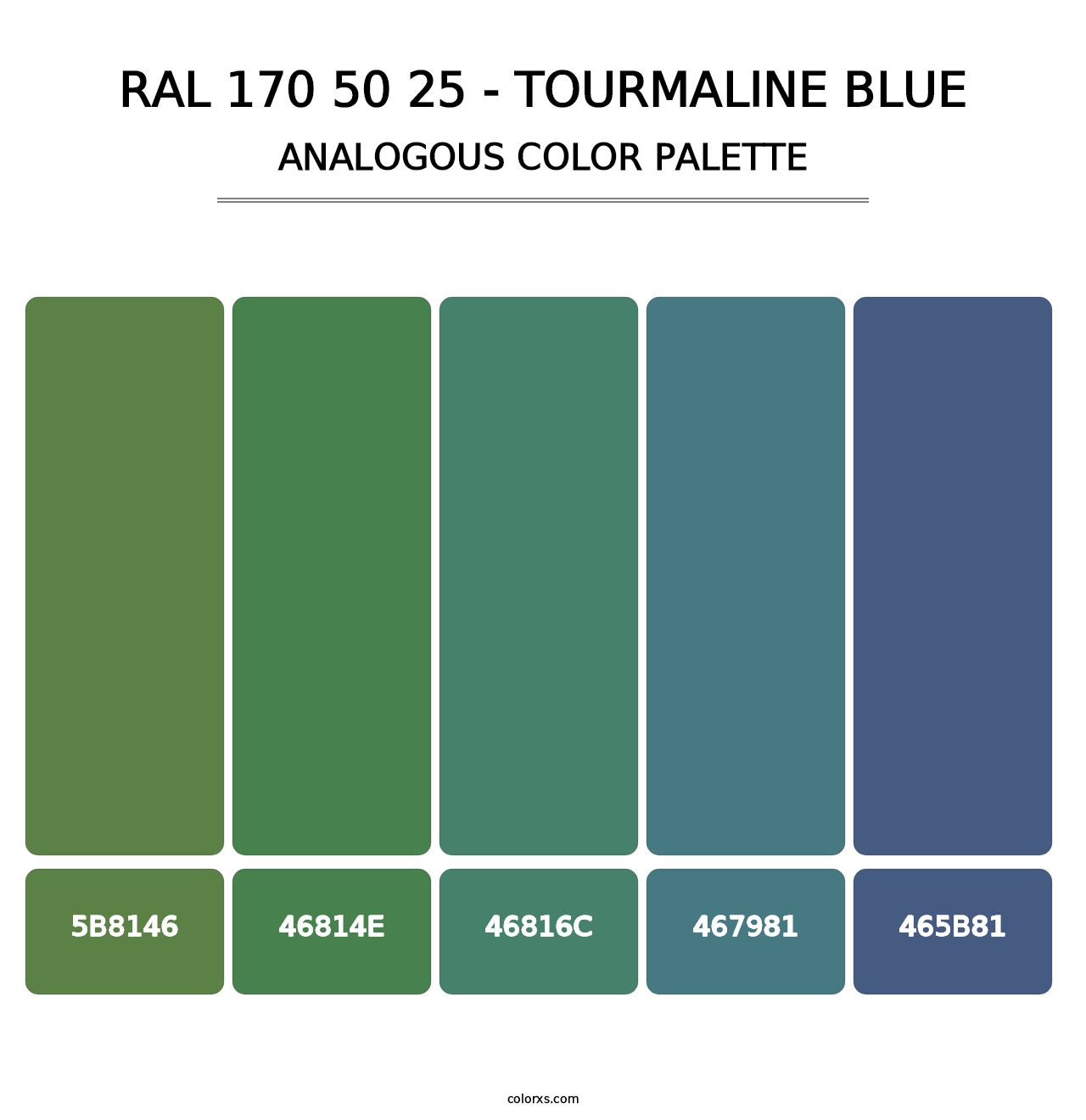 RAL 170 50 25 - Tourmaline Blue - Analogous Color Palette