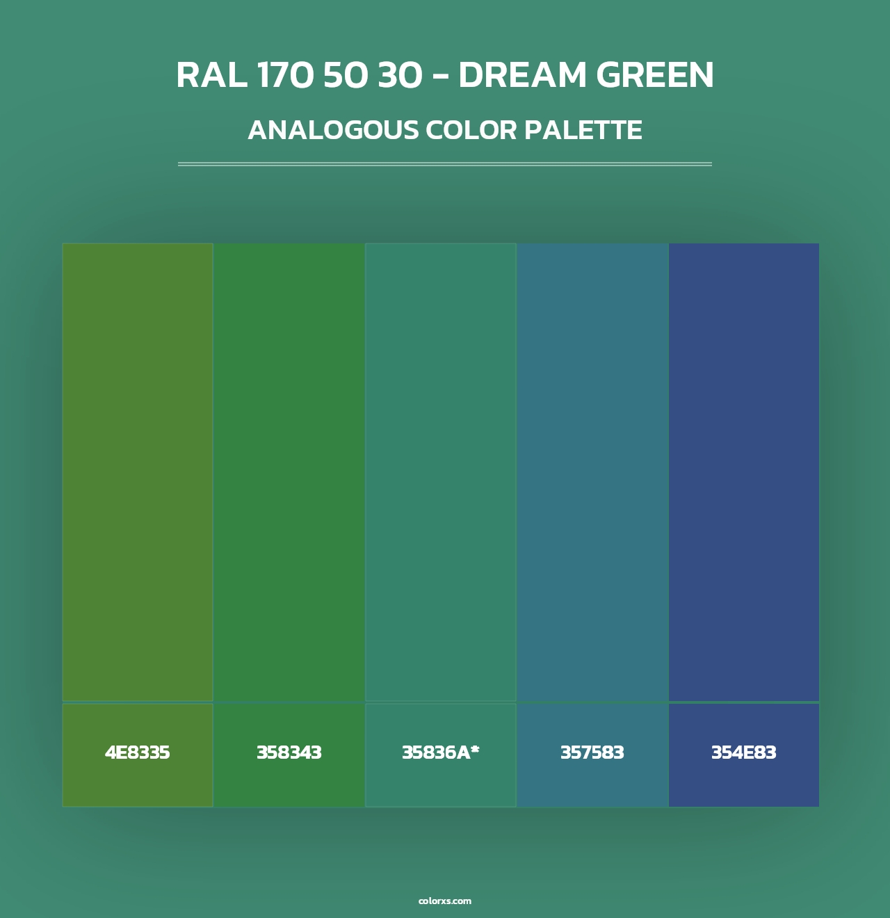 RAL 170 50 30 - Dream Green - Analogous Color Palette