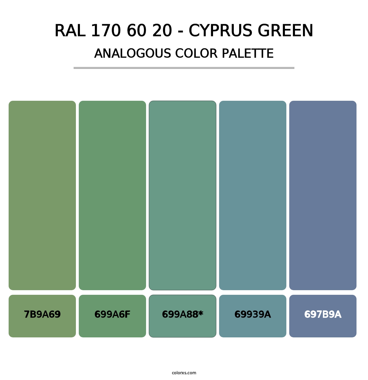 RAL 170 60 20 - Cyprus Green - Analogous Color Palette