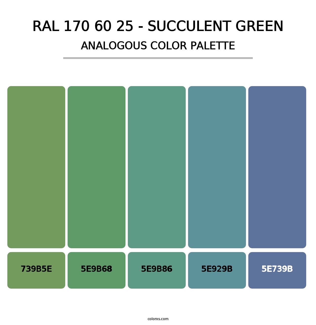 RAL 170 60 25 - Succulent Green - Analogous Color Palette