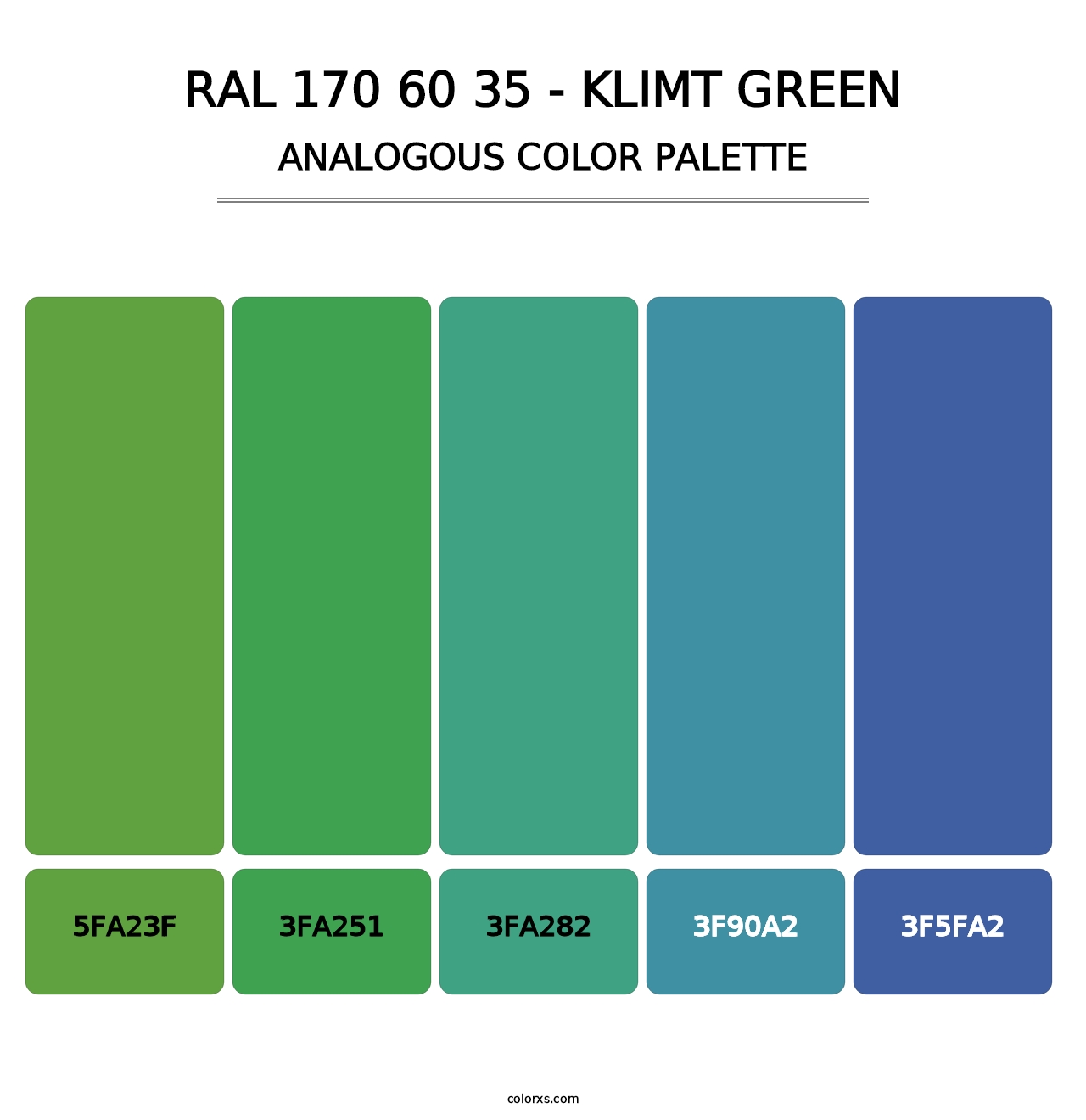 RAL 170 60 35 - Klimt Green - Analogous Color Palette