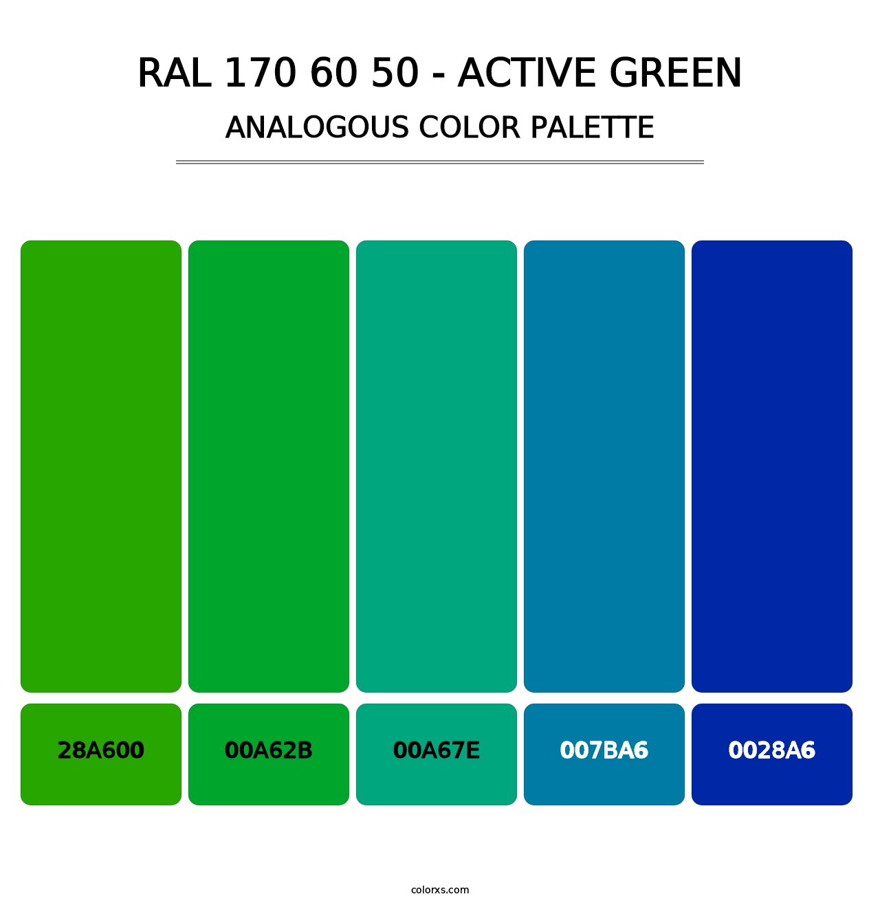 RAL 170 60 50 - Active Green - Analogous Color Palette