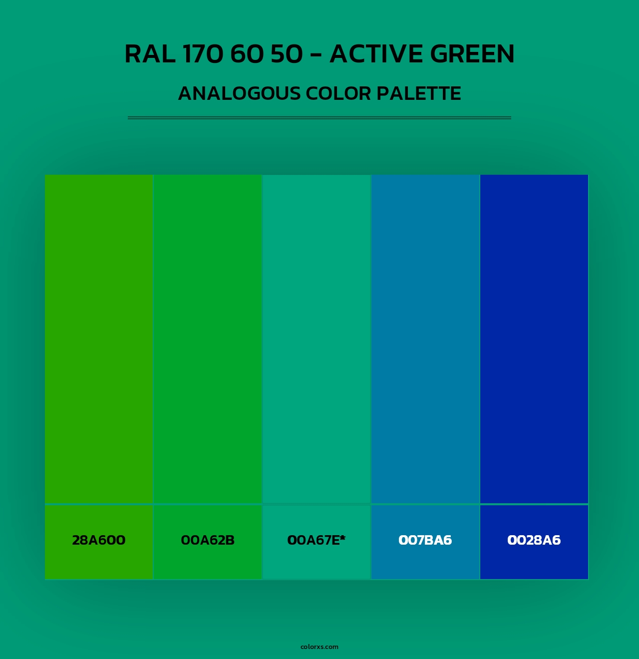 RAL 170 60 50 - Active Green - Analogous Color Palette